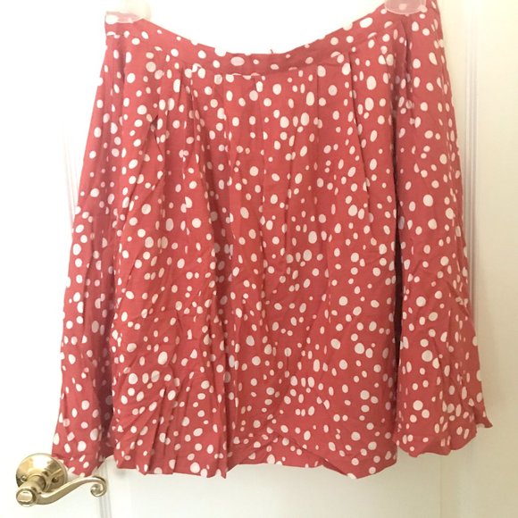 Forever 21 Coral Polka Dot Circle Skirt - Picture 8 of 8